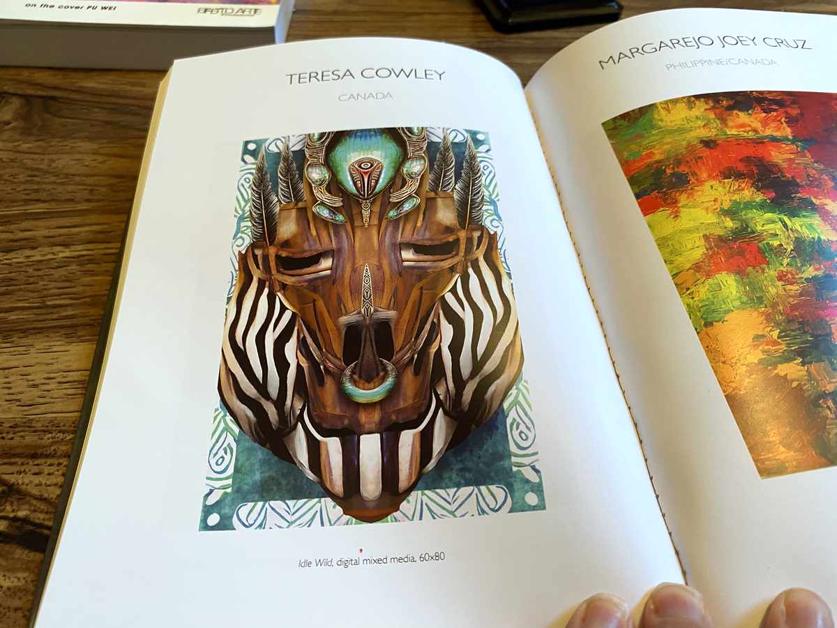 "Idle Wild," a digital mixed media piece by Teresa Cowley featured in the International Prize Leonardo da Vinci event catalog.