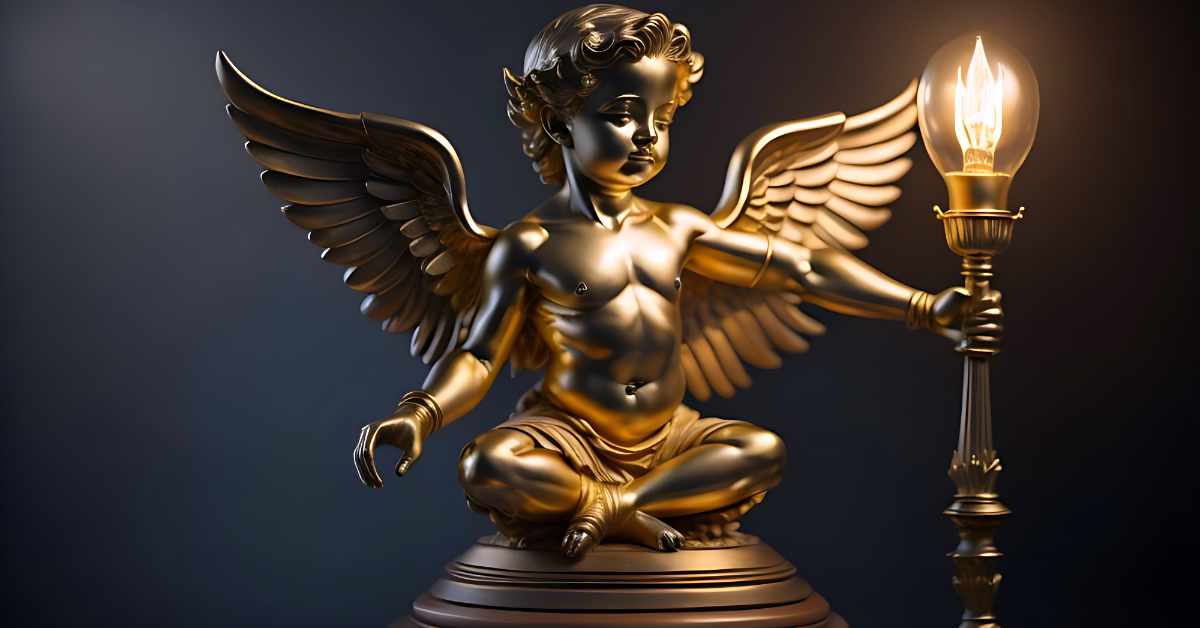AI interpreted cherub statue from the Titanic.